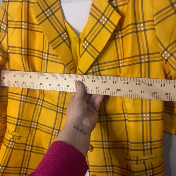 WOMENS Y2K AUTHENTIC CLUELESS CHER YELLOW PLAID COSTUME, COSPLAY, PREPPY, Medium - Picture 10 of 11